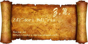 Zádori Mária névjegykártya