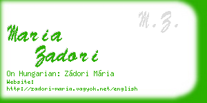maria zadori business card