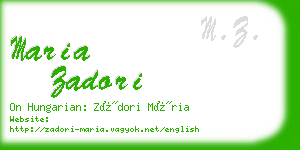 maria zadori business card